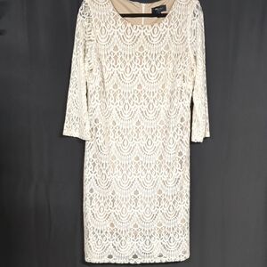 Chic Cream Lace Long Sleeve Dress